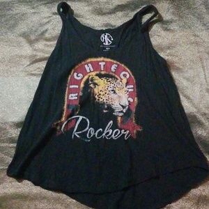 Loose fit tank with rocker cheetah